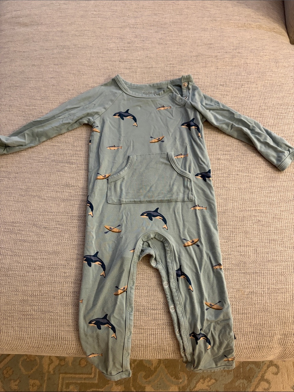 Kyte BABY Sage Green One-Piece Footie romper